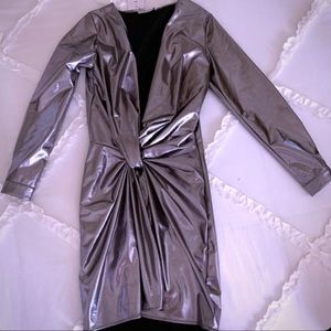 Metallic silver dress